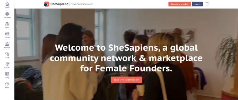 shesapiens website made with croco