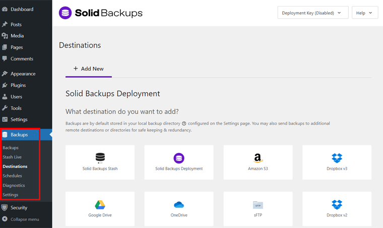 Solid Backups Interface - SolidWP Review
