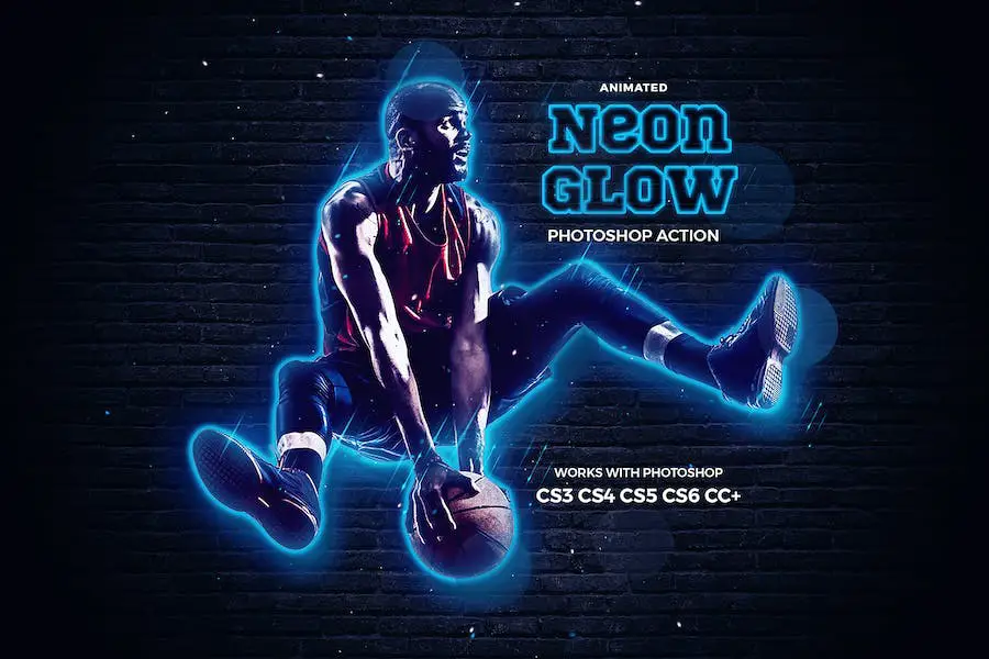 Neon Glow Photoshop Action - 