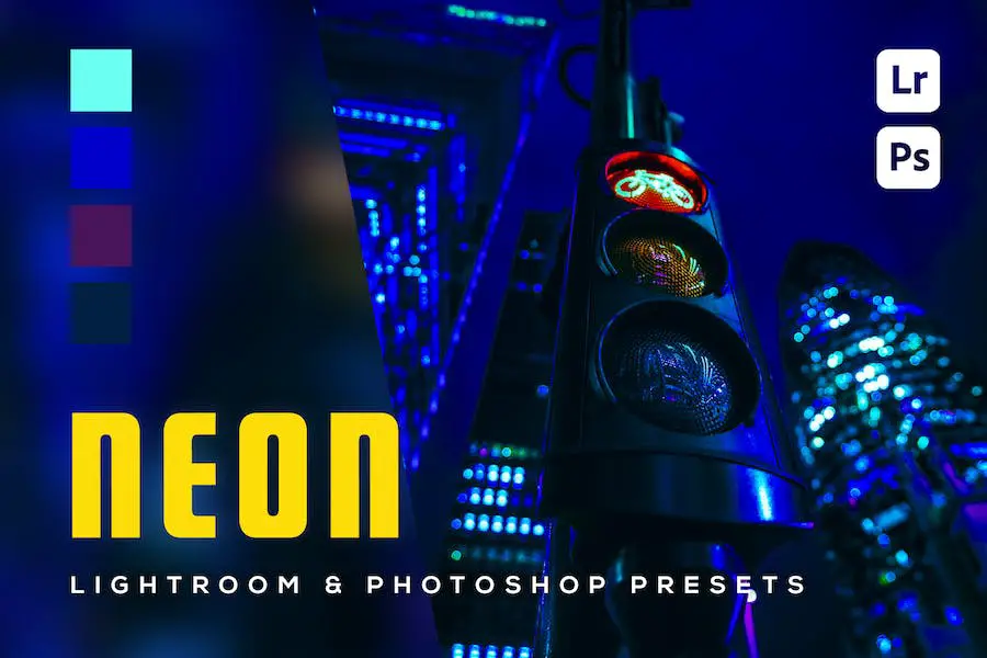 6 Neon Lightroom and Photoshop Presets - 
