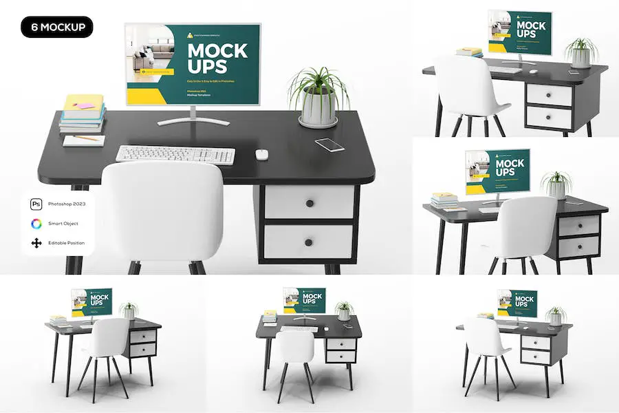 Computer Home Office Mockup - 