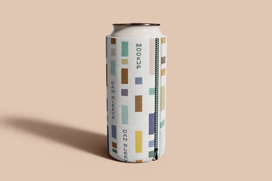 Can Cooler with Zipper Mockup - 