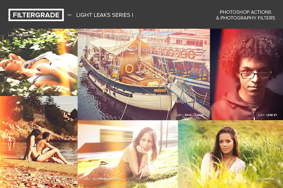 FilterGrade Light Leaks Photoshop Actions S1 - 