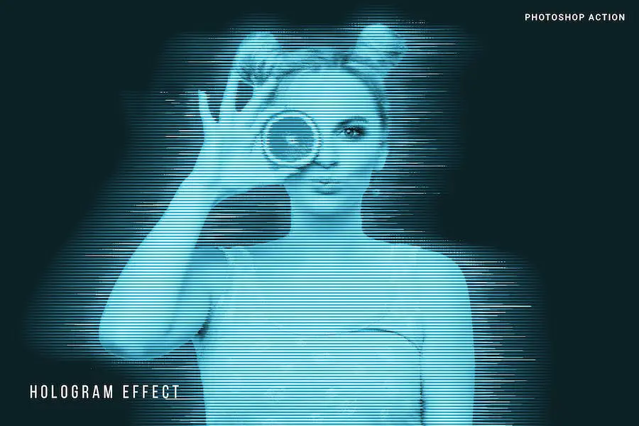 Hologram Effect Photoshop Action - 