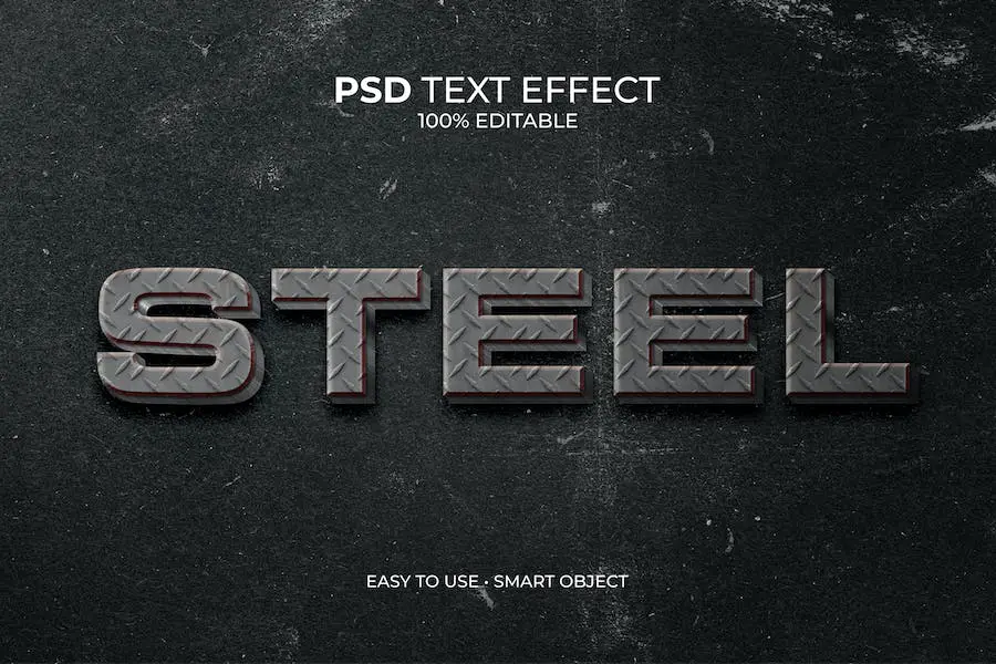 Steel Metal Text Effect - 