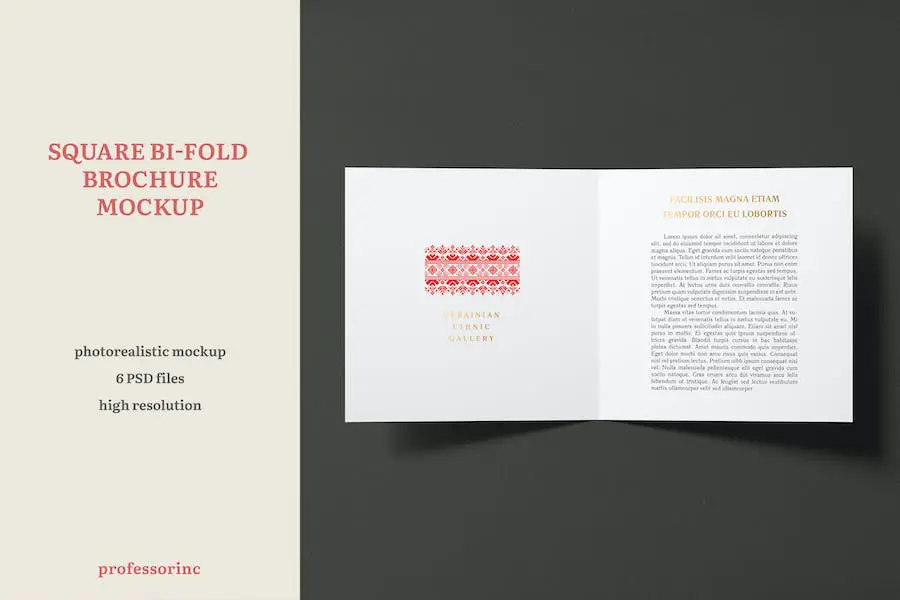 Square Bi-Fold Brochure Mockup - 