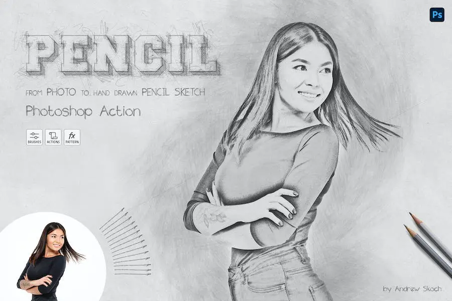 Pencil Sketch - Photoshop Action - 