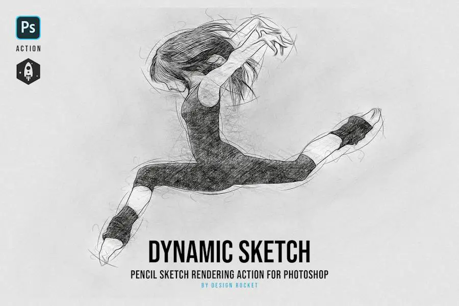 Dynamic Sketch Pencil Sketch Photoshop Action - 