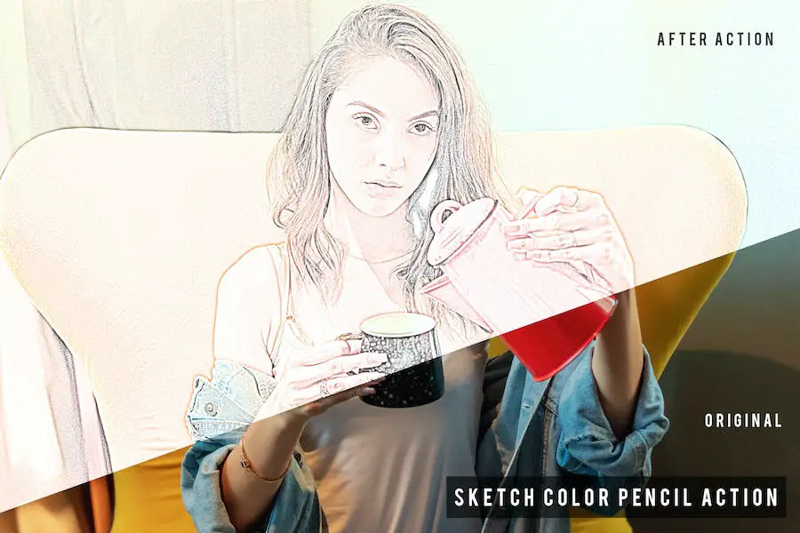 Sketch Color Pencil Action - 