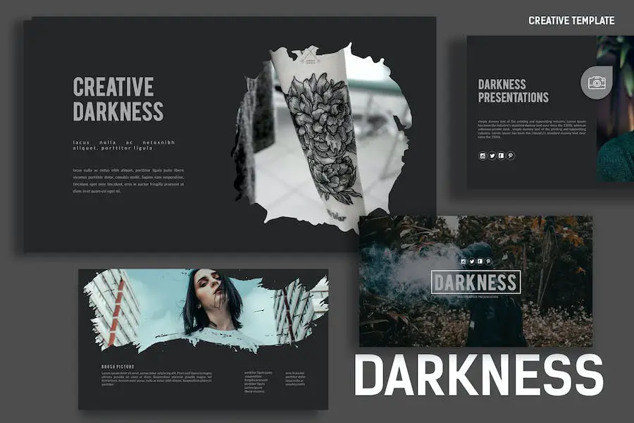 Darkness Powerpoint Template - 