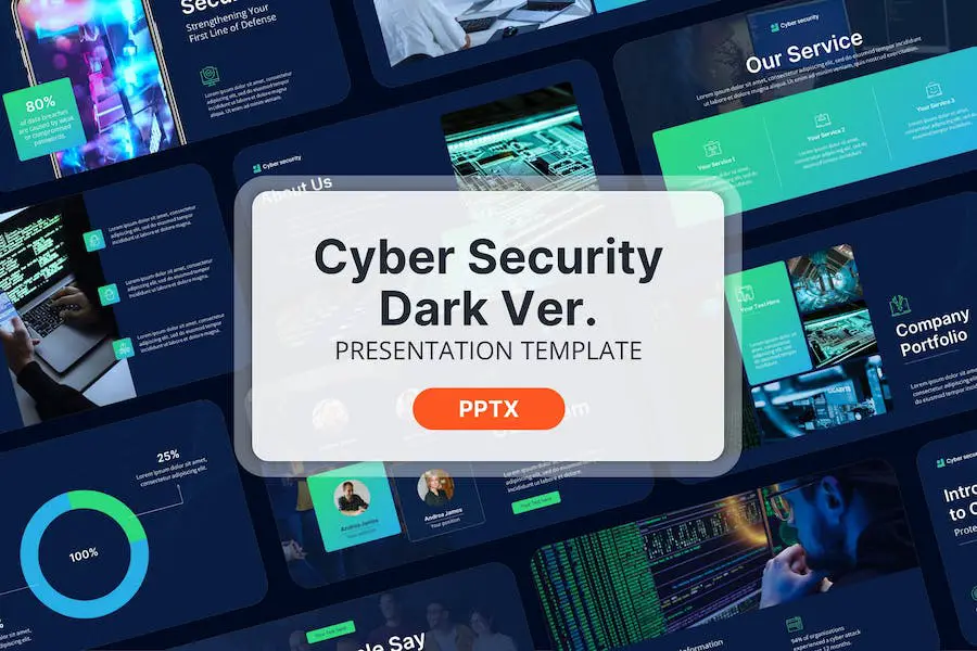 Cyber Security Dark ver. - Powerpoint Templates - 