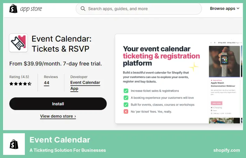 Event Calendar - a Ticketing Solution for Businesses