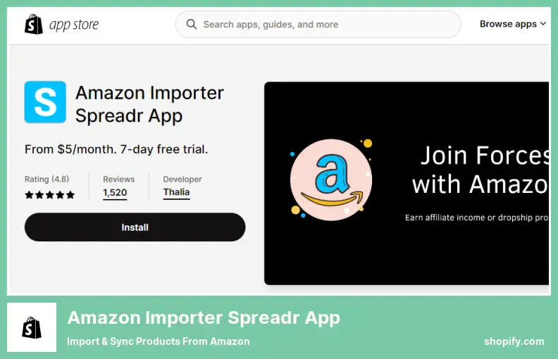 Amazon Importer Spreadr App - Import & Sync Products From Amazon