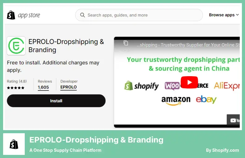 EPROLO‑Dropshipping & Branding - a One Stop Supply Chain Platform