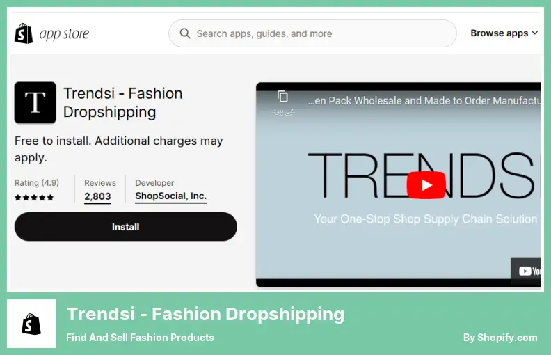 Trendsi ‑ Fashion Dropshipping - Find and Sell Fashion Products