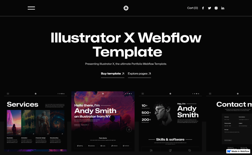Illustrator-X-Webflow-Ecommerce-website-template