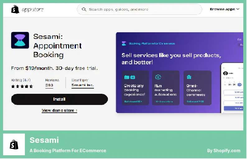 Sesami - a Booking Platform for eCommerce
