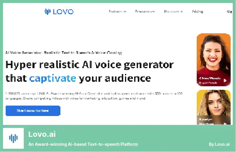 Lovo.ai - an Award-winning Ai-based Text-to-speech Platform