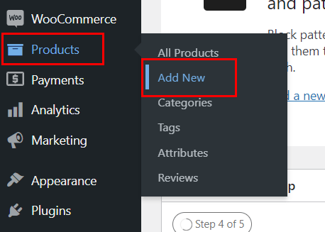 Navigate to Add New Product