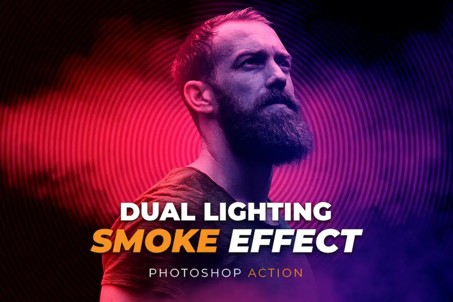 Dual Lighting Smoke Effect Photoshop Action - 