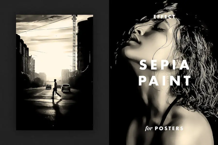 Sepia Paint Effect for Posters - 