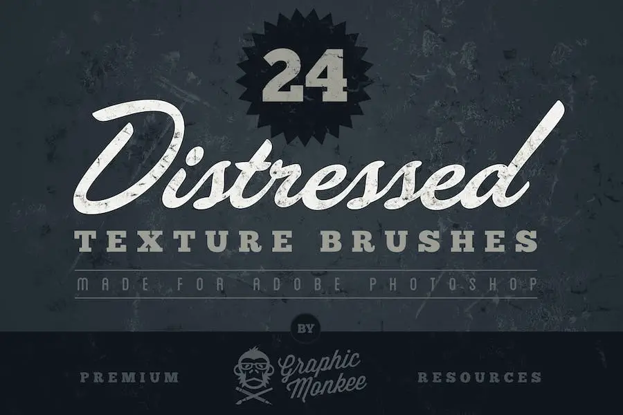 24 Distressed Texture Brushes - 