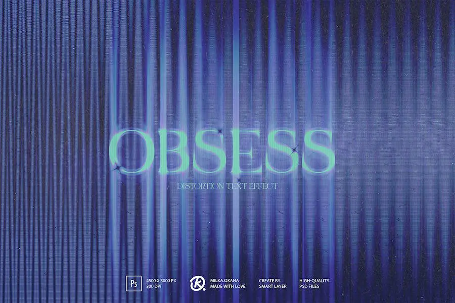 Obsess — Distortion Photoshop Text Effect - 