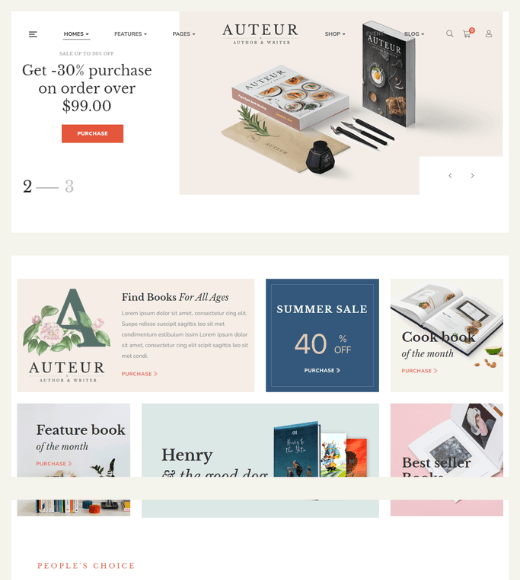 Auteur WordPress Themes for Writers and Authors