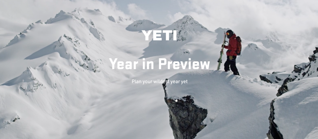 Screenshot from Yeti Year in Preview page