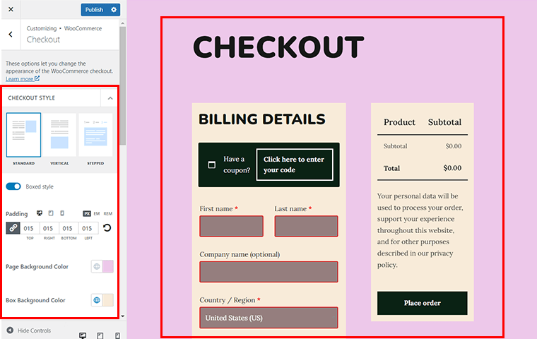 Configuring Checkout Page 