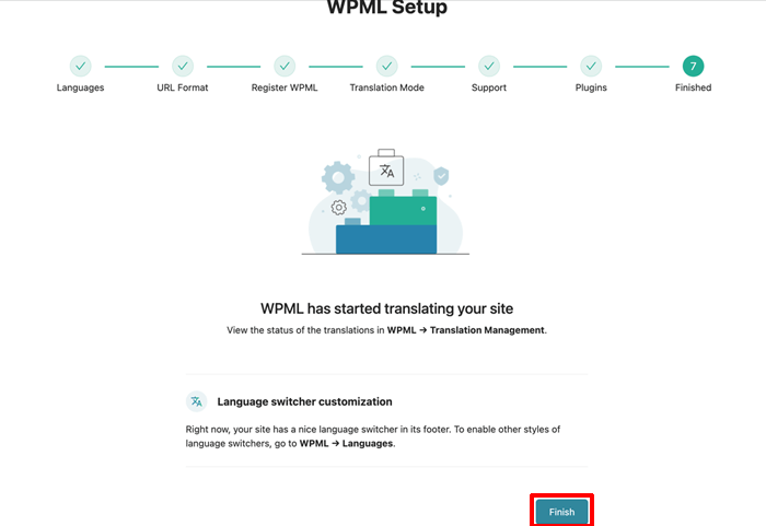 Finishing WPML Setup