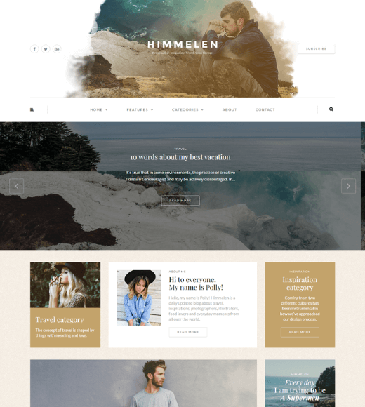 Himmelen WordPress Themes for Writers and Authors