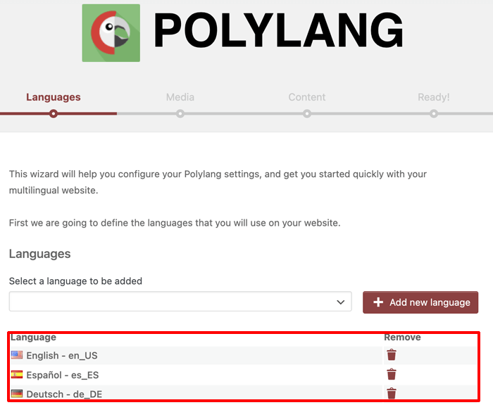 Languages Added to Polylang - How to Make a Website Multilingual