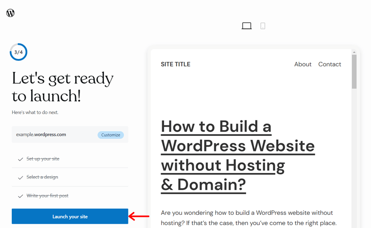 Launch Your WordPress Website in WordPress.com