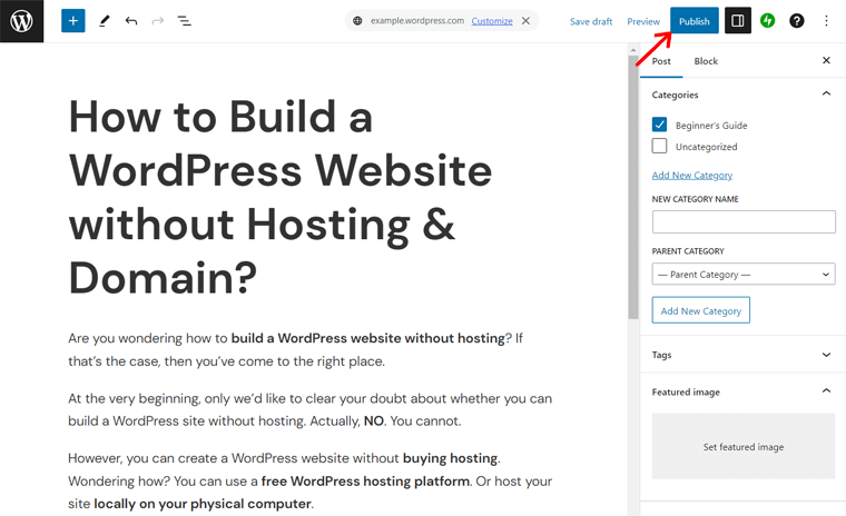 Publish WordPress.com Post