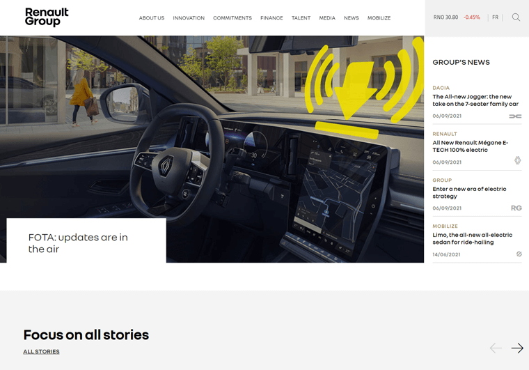 Renault Group-examples of WordPress business sites