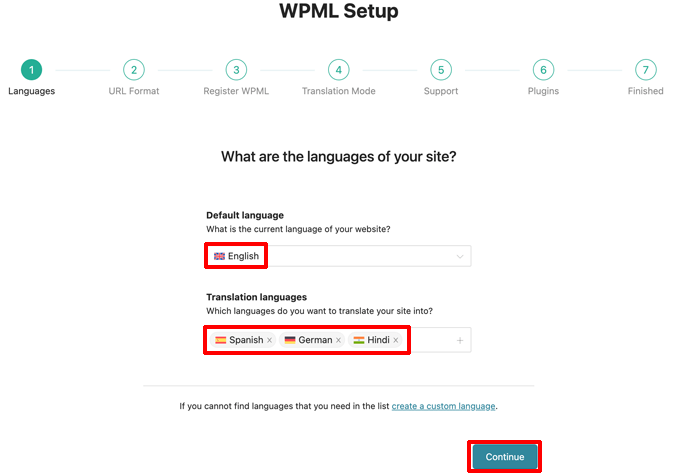 Setting up WPML Languages