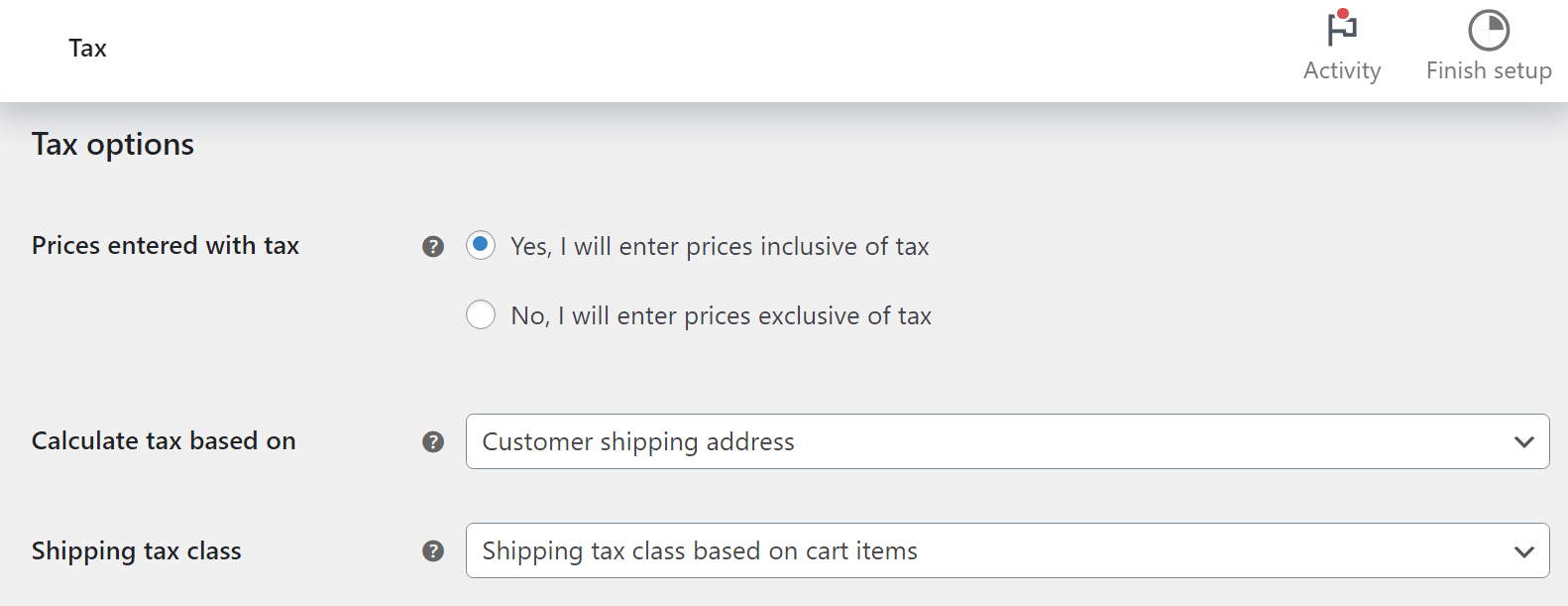 Taxes in WooCommerce.