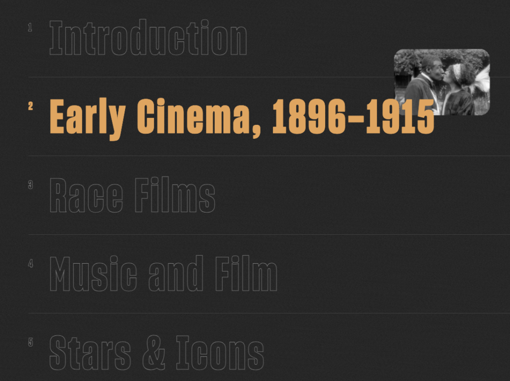 Screenshot from Regeneration Black Cinema homepage