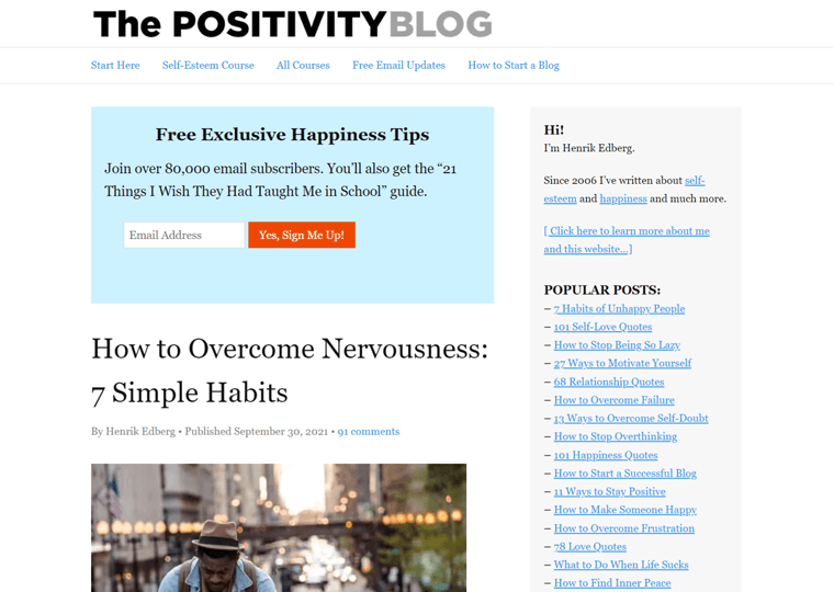 The Positivity Blog-best WordPress websites