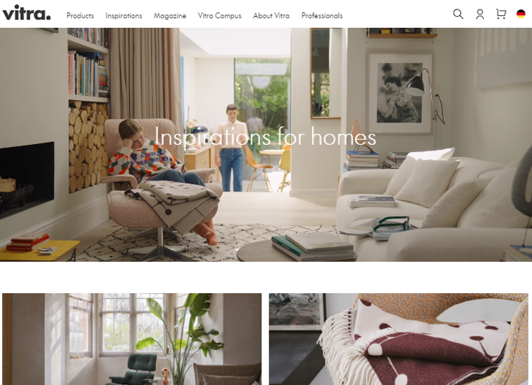 Vitra Example Of Website Built With WordPress