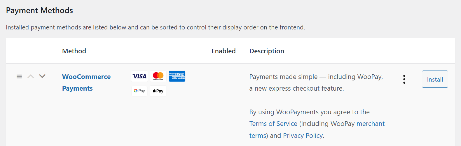 WooCommerce Payments.