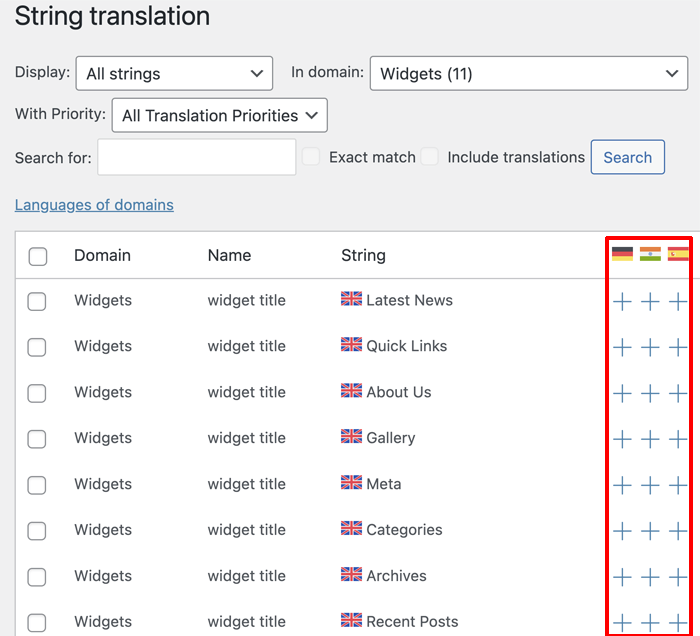 WPML String Translation Dashboard