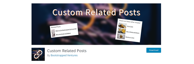 custom related posts plugin page on WordPress.org