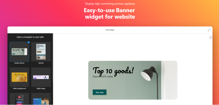 banner widget for elementor by elfsight