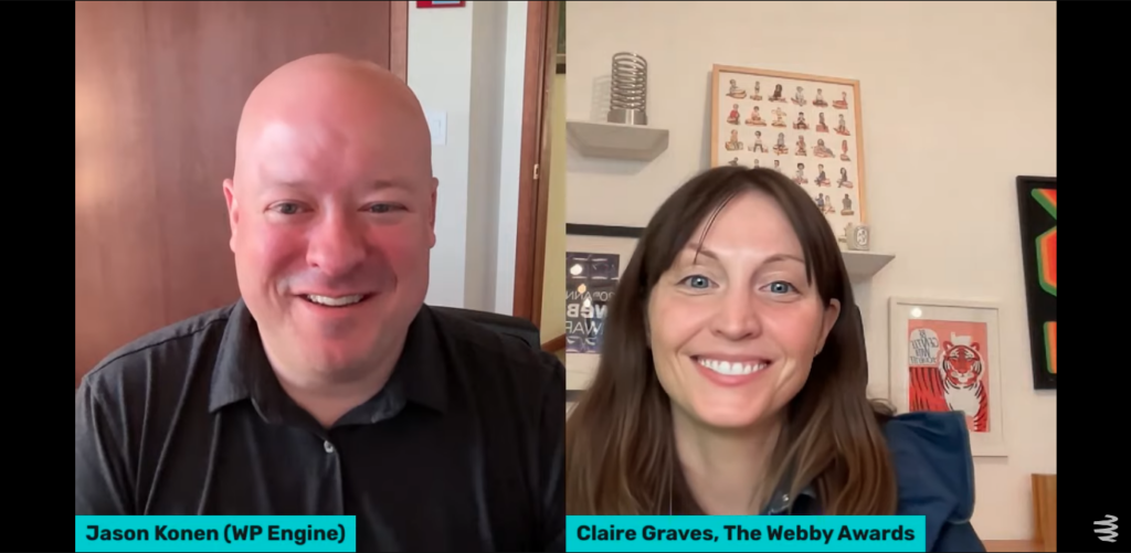 Jason Konen of WP Engine and Claire Graves of The Webby Awards discuss modern applications of AI and how it is already impacting developers and site owners