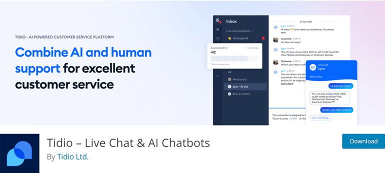 Tidio Live Chat and AI Chatbots