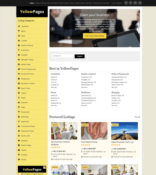 YellowPages WordPress Directory Theme