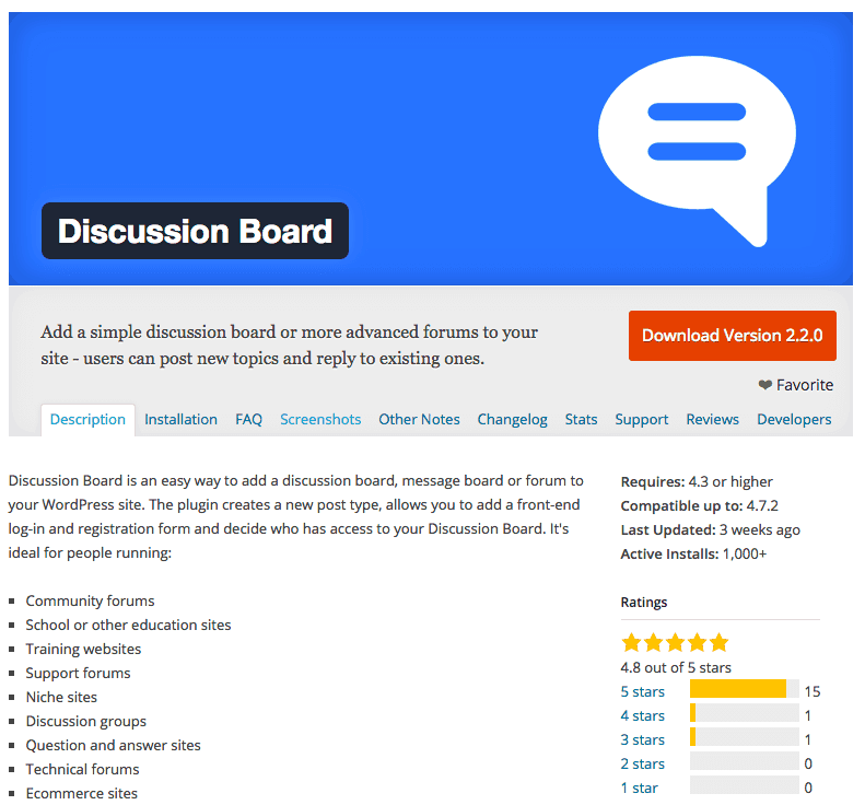 Discussion board plugin