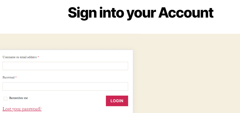 New Login Form from Frontend